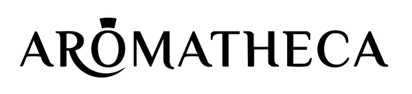 Logo of Aromatheca with a stylized letter 'A' on a white background